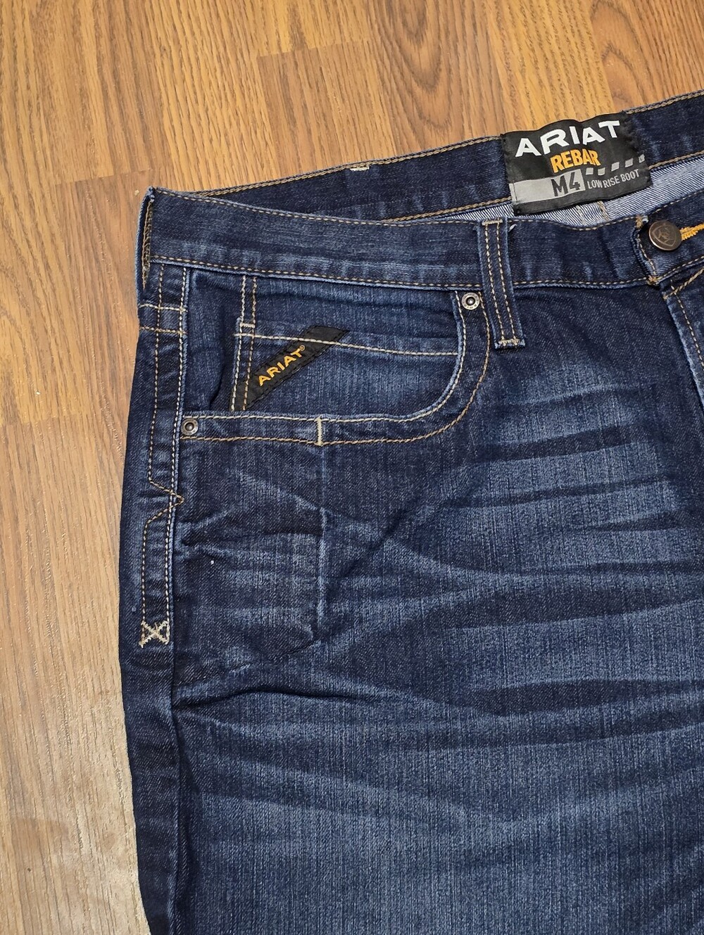 Ariat Men's M4 Dark Blue Straight Leg Jeans - Picture 5 of 12